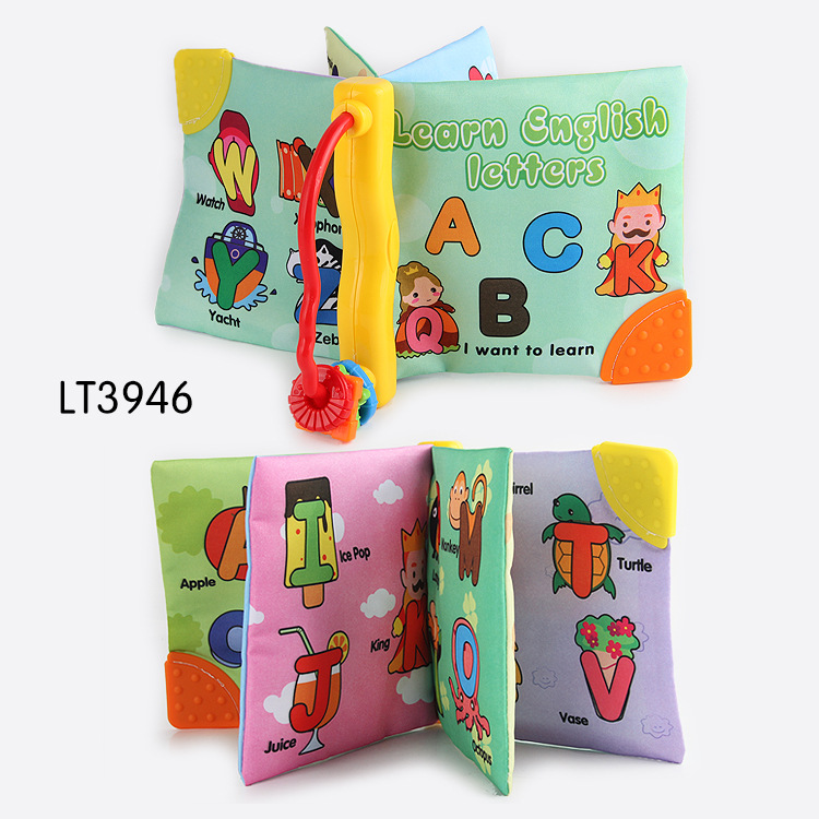 Transfronterizo Nuevo libro de tela lavable Libro de tela para bebés Libro de palma para bebés Rompecabezas de educación temprana con papel de timbre Libro de tela grande