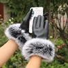 Demi-season street polyurethane keep warm fleece gloves