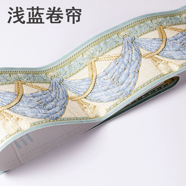 Light blue roller blind