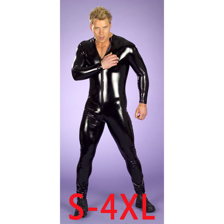 Direct Supply from the Manufacturer, Foreign Trade Supply, Men's One-Piece Erotic Lingerie, Men's Patent Leather Bodysuit in Various Sizes