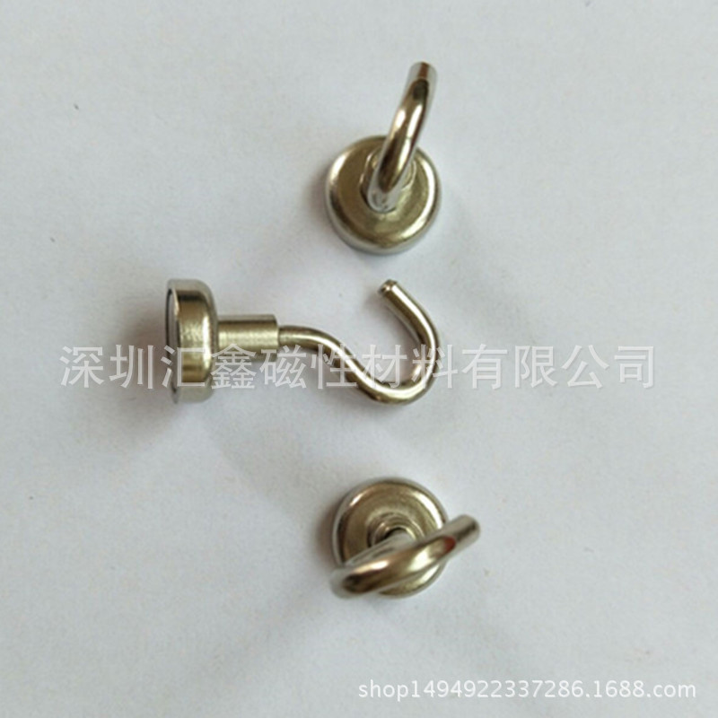 厂家供应钕铁硼磁性挂钩 固定器磁性衣帽挂钩 家居镍铜镍磁性挂钩
