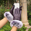 Demi-season street polyurethane keep warm fleece gloves