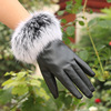 Demi-season street polyurethane keep warm fleece gloves