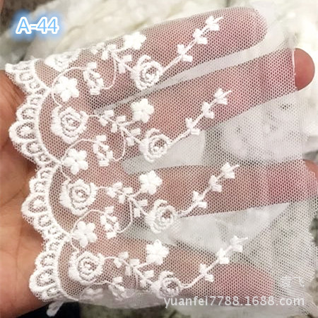 A-44车载芭比娃娃纯棉花蕾丝刺绣网纱花边DIY辅料10cm厘米批发