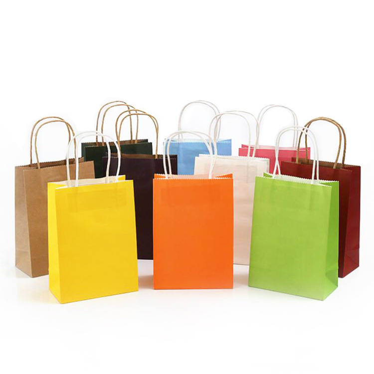 Paper Bags with Logo Printed on Them, Kraft Paper Tote Bags, Ready-Made Clothing Shopping Bags, Catering Takeout Packaging Bags