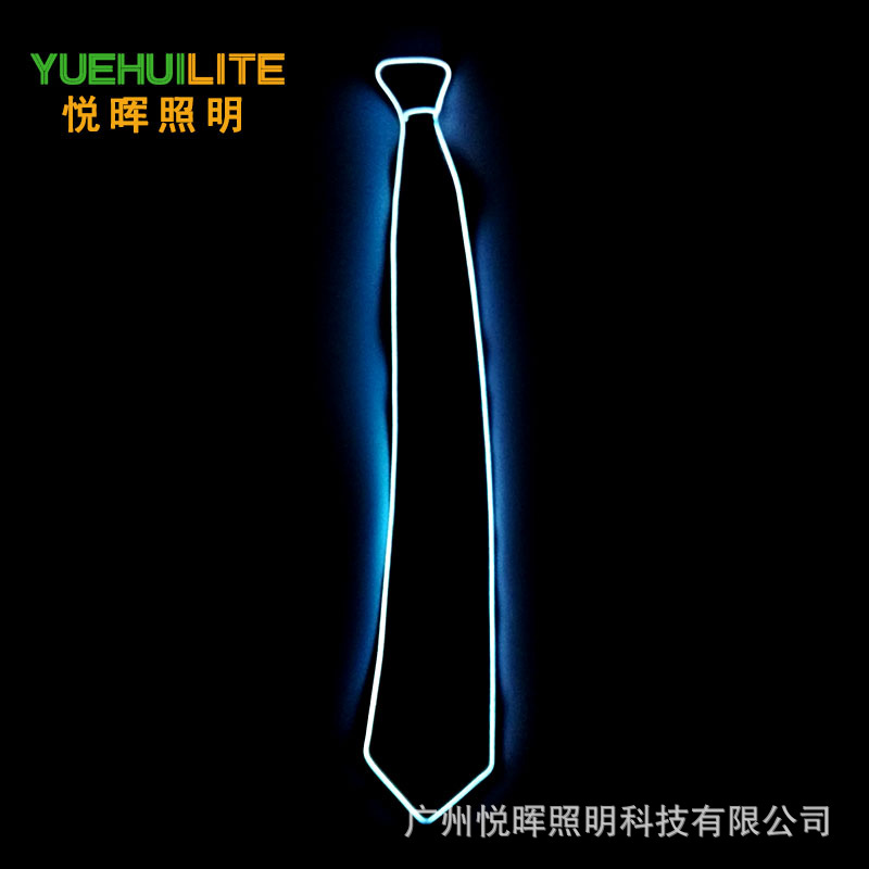 Corbata LED novedosa con luz EL para fiestas de disfraces, bares, accesorios de iluminación para discotecas, corbata intermitente con diez opciones de color.