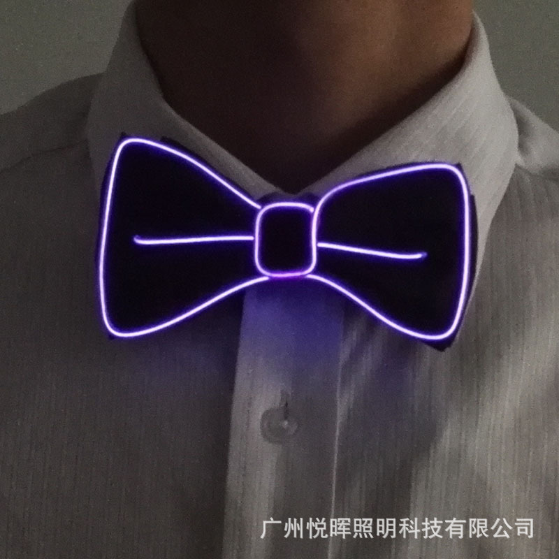 Corbata de Moño Luminosa LED para Mascarada, Fiesta de Bodas, Fiesta de Baile en Discoteca, Corbata de Moño LED Brillante con Cambio de Color