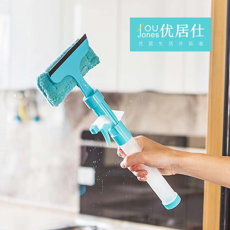 Factory wholesale three-in-one double-sided glass cleaner window scraper window cleaner brush cleaning tool