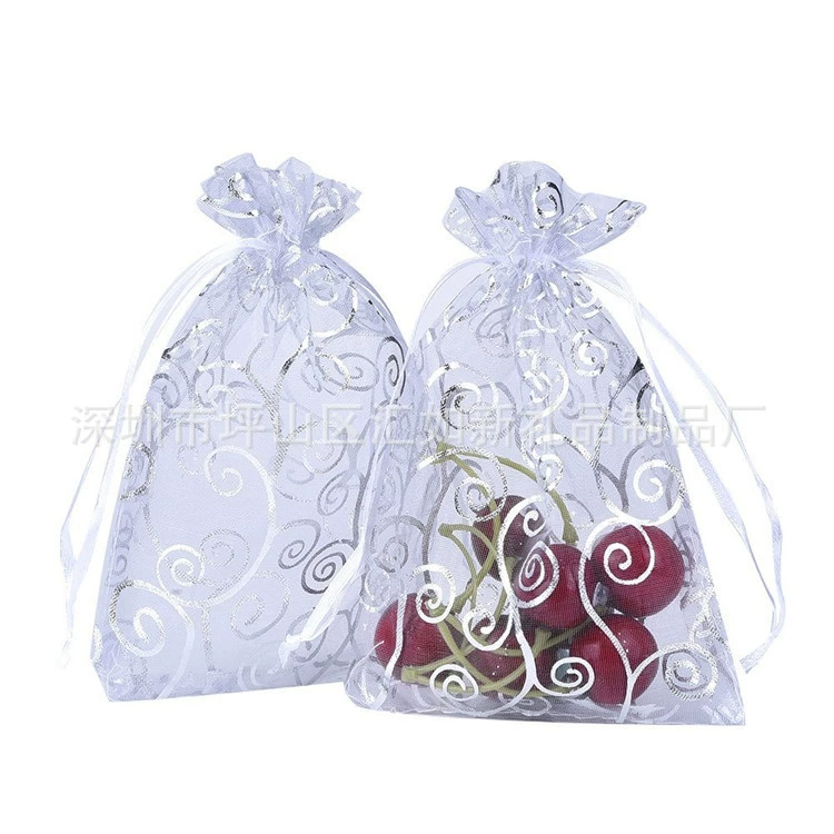 В наличии Различные размеры позолота/серебряные лозы Пряжа сумка атласная лента Подарочная сумка/золочение синий ротанга пучок карман