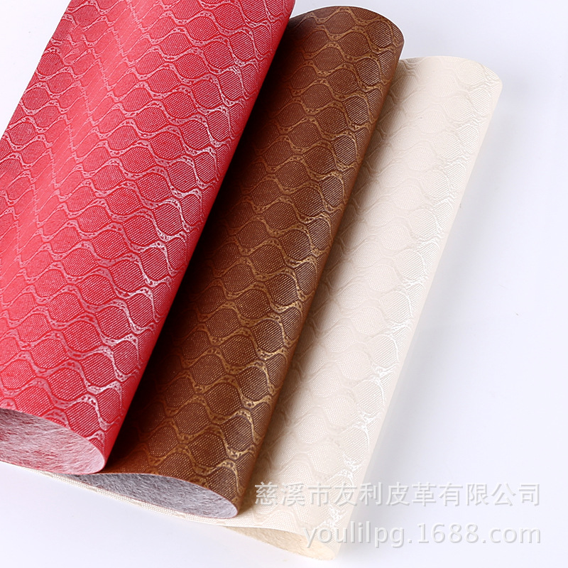 按需供应波浪纹印花革 家居箱包鞋皮PU革 多款式服饰人造革