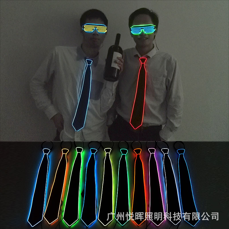 LED controlado por voz corbata el lazo luminoso controlado por sonido baile Fiesta bar noche Club discoteca Fiesta flash corbata