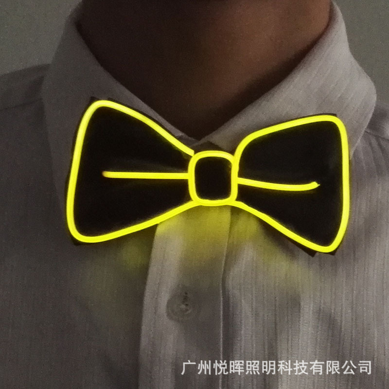 Corbata de Moño Luminosa LED para Mascarada, Fiesta de Bodas, Fiesta de Baile en Discoteca, Corbata de Moño LED Brillante con Cambio de Color
