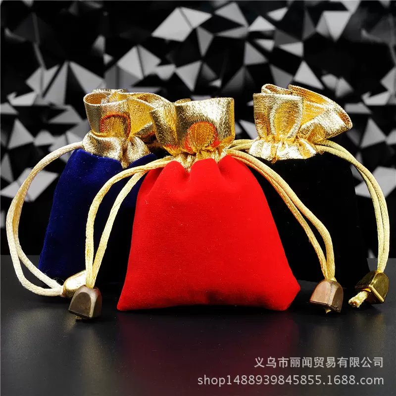 红色金口绒布束口袋 小布袋7*9可LOGO珠宝首饰绒布袋印章袋