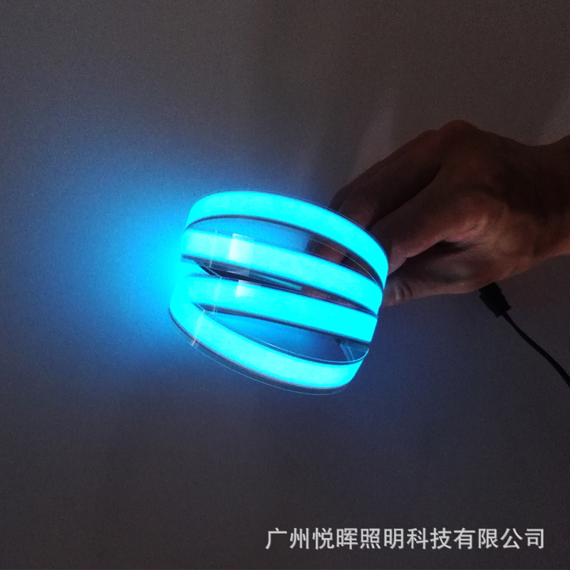 EL Cinta resalte tira de luz fría tamaño 100x1cm con conductor intermitente DC-3V