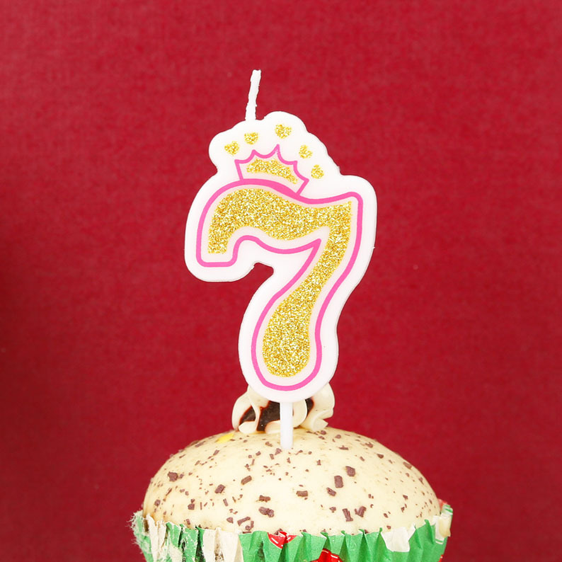 Venta al por mayor vela digital creativa corona 0-9 bebé año pastel oro rosa digital DIY fiesta cumpleaños vela