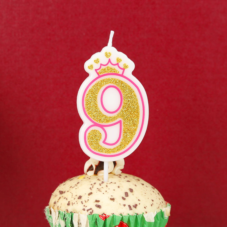 Venta al por mayor vela digital creativa corona 0-9 bebé año pastel oro rosa digital DIY fiesta cumpleaños vela