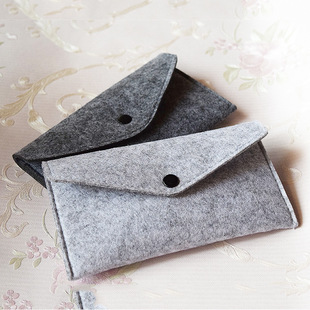 Felt change wallet can be printed logo New felt card bag glasses bag buckle mobile phone felt bag change wallet