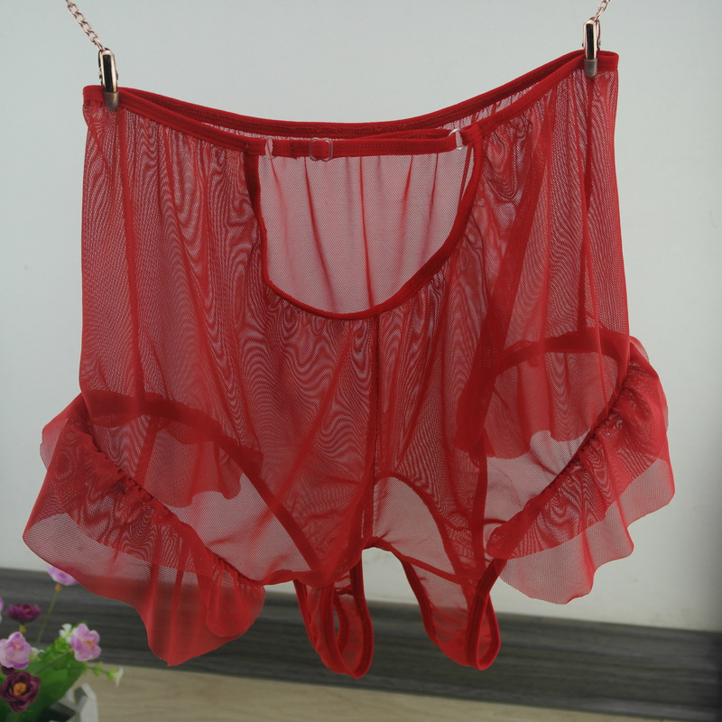 Wholesale Plus-Size Mesh High-Waist Adjustable Women's Erotic Panties T-Pants Crotchless Panties Black Red No-Removal Panties t Wholesale Plus-Size Mesh High-Waist Adjustable Women's Erotic Panties T-Pants Crotchless Panties Black Red No-Removal Panties t