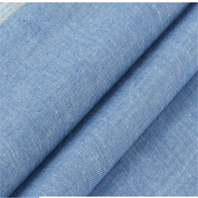 涤棉色织青年布CVC牛津纺竹节衬衫布45+45*32/2 100*56仿牛仔水洗