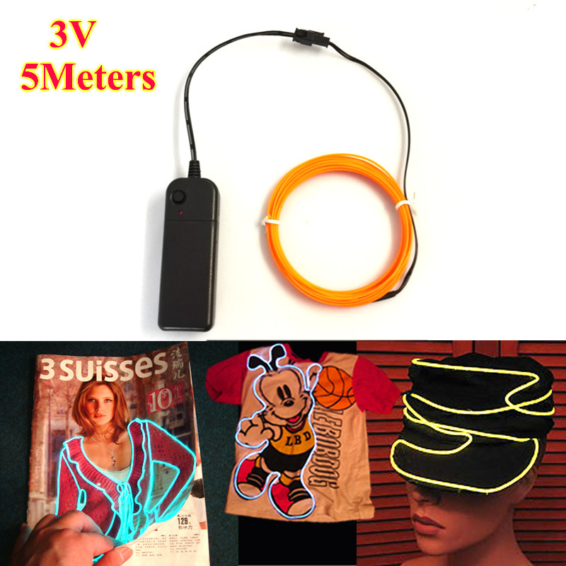 3V caja de la batería 1,3mm luz fría traje interior colorido luminoso decoración mochila zapatos y sombreros joyería luminosa