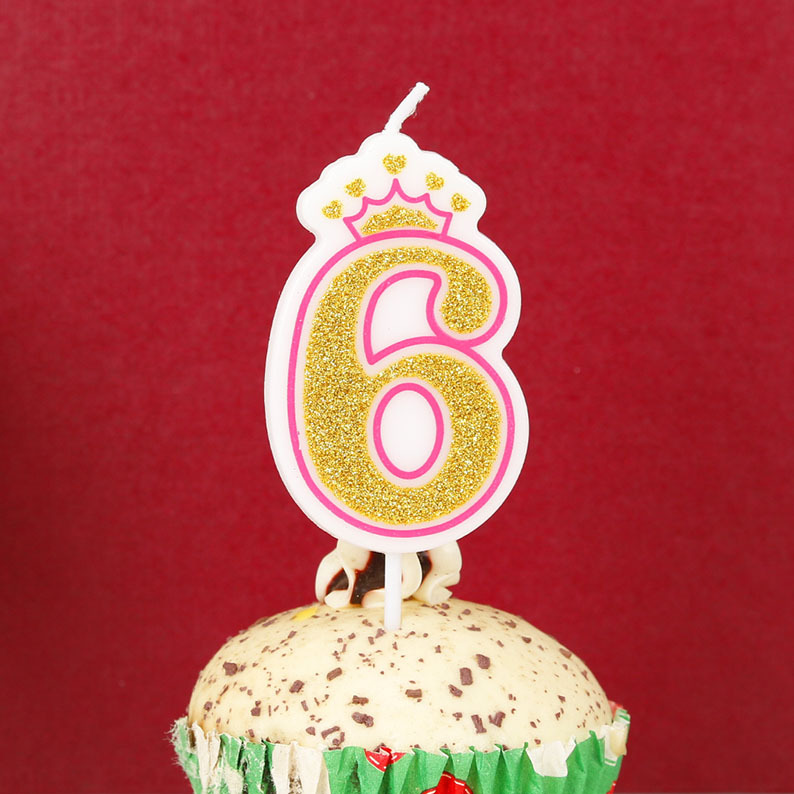 Venta al por mayor vela digital creativa corona 0-9 bebé año pastel oro rosa digital DIY fiesta cumpleaños vela
