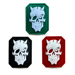 Glow-in-the-dark devil skull PVC plastic stamp package with decorative supplies Velcro cap badge armband