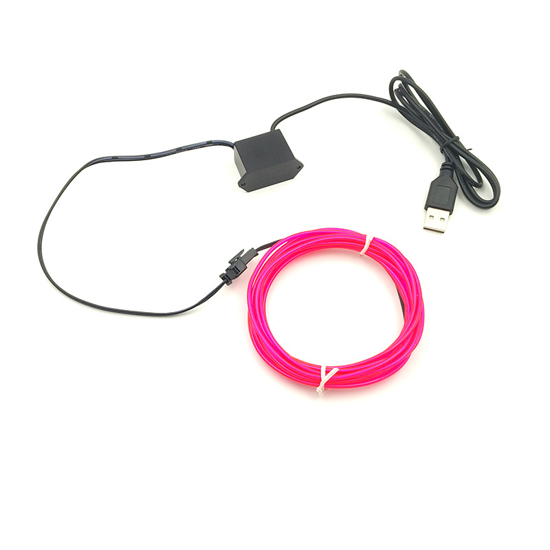 Luz de emisión de luz fría del EL del alto brillo Φ 2,3 Mm 3M con el traje de la decoración del hogar del Festival del conductor del USB