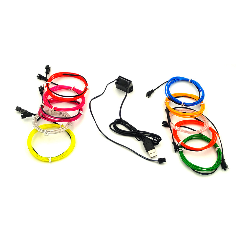 5 Interfaz VUSB 2,3mm luz fría traje 10 colores luz luminosa decoración interior DIY forma luminosa Luz