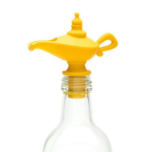 Creative silicone Aladdin magic lamp wine pourer, kitchen pouring spout, leak-proof sealing stopper, spiral wine bottle stopper