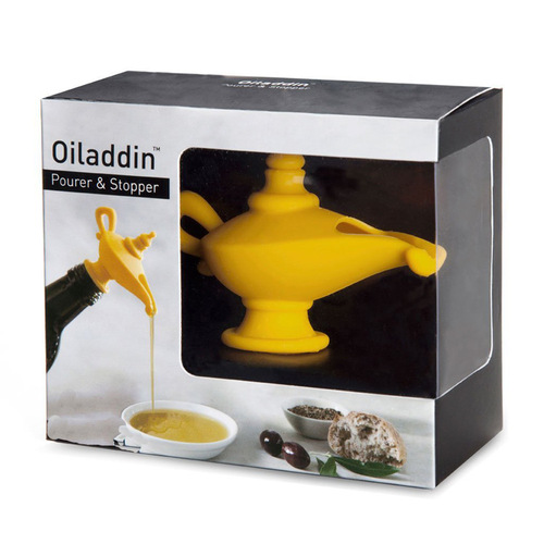 Creative silicone Aladdin magic lamp wine pourer, kitchen pouring spout, leak-proof sealing stopper, spiral wine bottle stopper