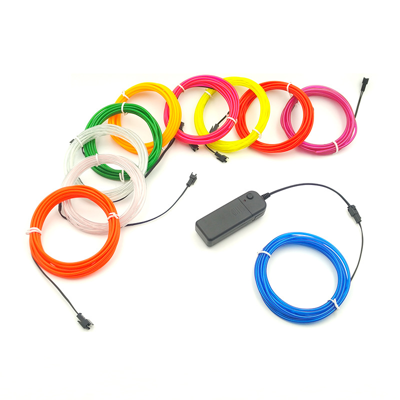 3V caja de batería 3,2mm luz fría traje 10 colores colorido luminoso ropa DIY modelado rendimiento props