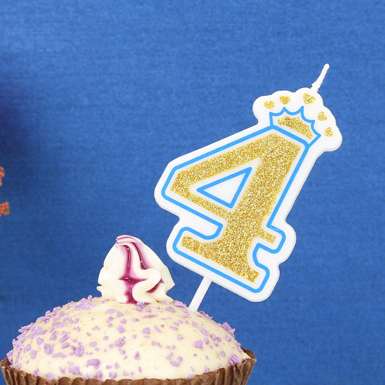 Venta al por mayor vela digital creativa corona 0-9 bebé año pastel oro rosa digital DIY fiesta cumpleaños vela