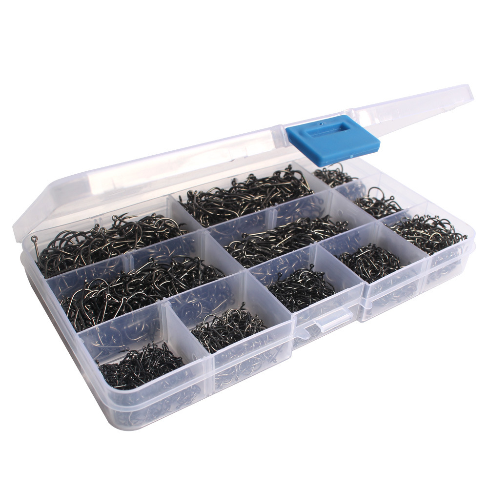 1600 piezas en caja anzuelo tubo Fu isini anzuelo traje con gancho de púas con agujero anzuelo traje de pesca