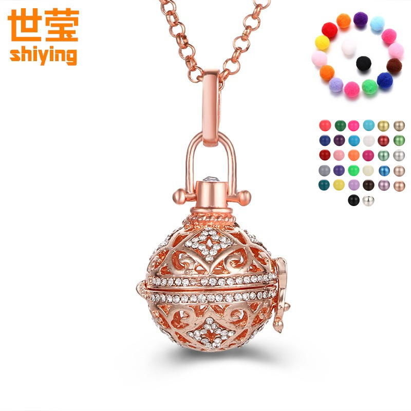 Shiying Fetal Education Necklace with Diamond Aromatherapy Perfume Essential Oil Qinyin Beads Pregnant Women Fetal Education