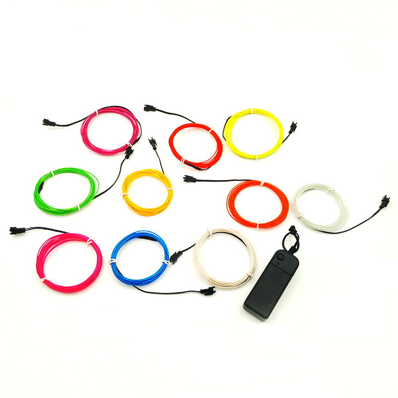 3V caja de la batería 1,3mm luz fría traje interior colorido luminoso decoración mochila zapatos y sombreros joyería luminosa