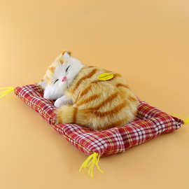 仿真猫咪一按会叫猫咪桌面摆件生日礼物工艺品儿童猫咪造型