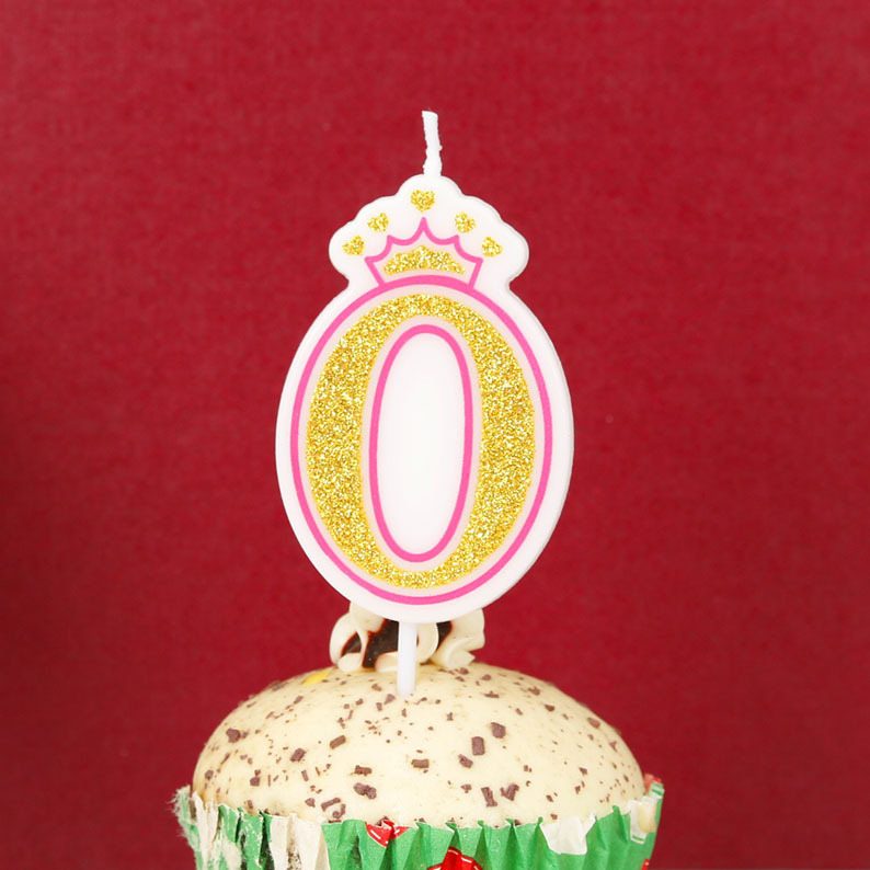 Venta al por mayor vela digital creativa corona 0-9 bebé año pastel oro rosa digital DIY fiesta cumpleaños vela