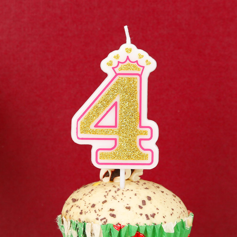 Venta al por mayor vela digital creativa corona 0-9 bebé año pastel oro rosa digital DIY fiesta cumpleaños vela