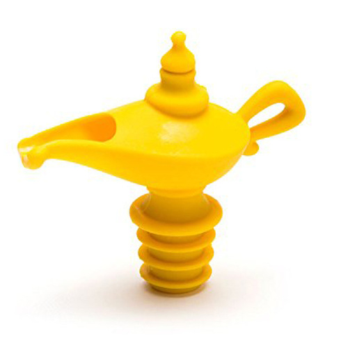 Creative silicone Aladdin magic lamp wine pourer, kitchen pouring spout, leak-proof sealing stopper, spiral wine bottle stopper