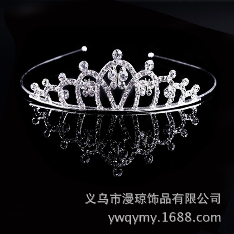 Nueva diadema rhinestone aleación diadema perla tocado nupcial accesorios para el cabello de los niños corona horquilla al por mayor