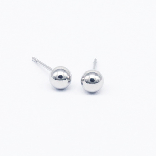 Wholesale China Captain's Same Style Earrings Round Beads Simple Earrings Women's Peas Ear Bone Stainless Steel Earrings Anti-Fading