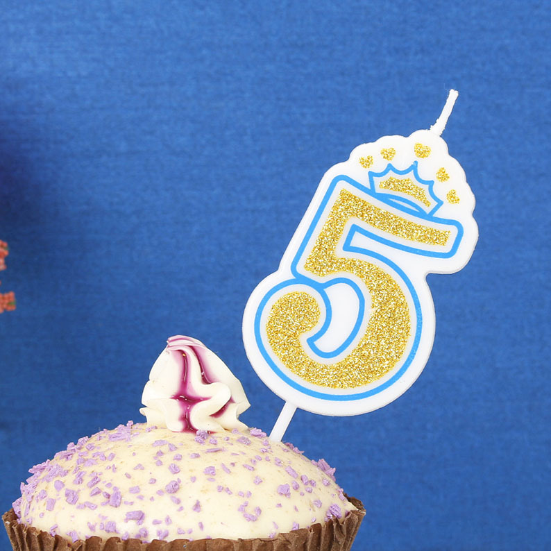 Venta al por mayor vela digital creativa corona 0-9 bebé año pastel oro rosa digital DIY fiesta cumpleaños vela