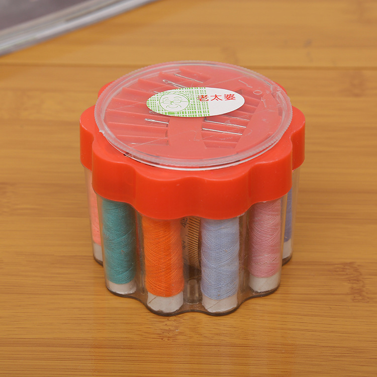 家用套装缝纫工具手工手缝针圆盘针/顶针/线/尺子针线盒