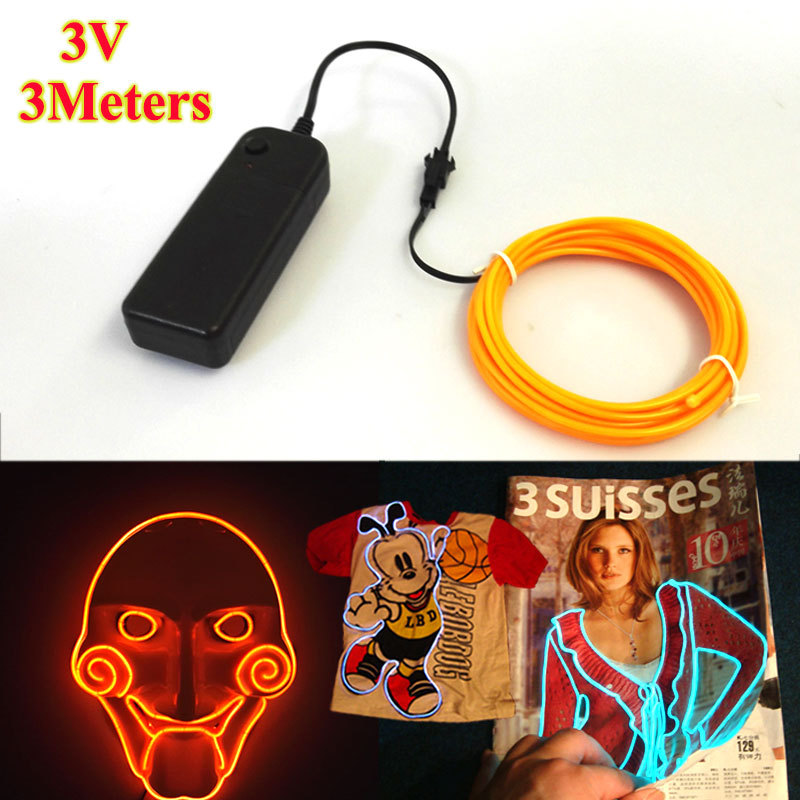 3V caja de batería 2,3mm luz fría traje 10 colores colorido luminoso luz interior decoración DIY forma luminosa Luz