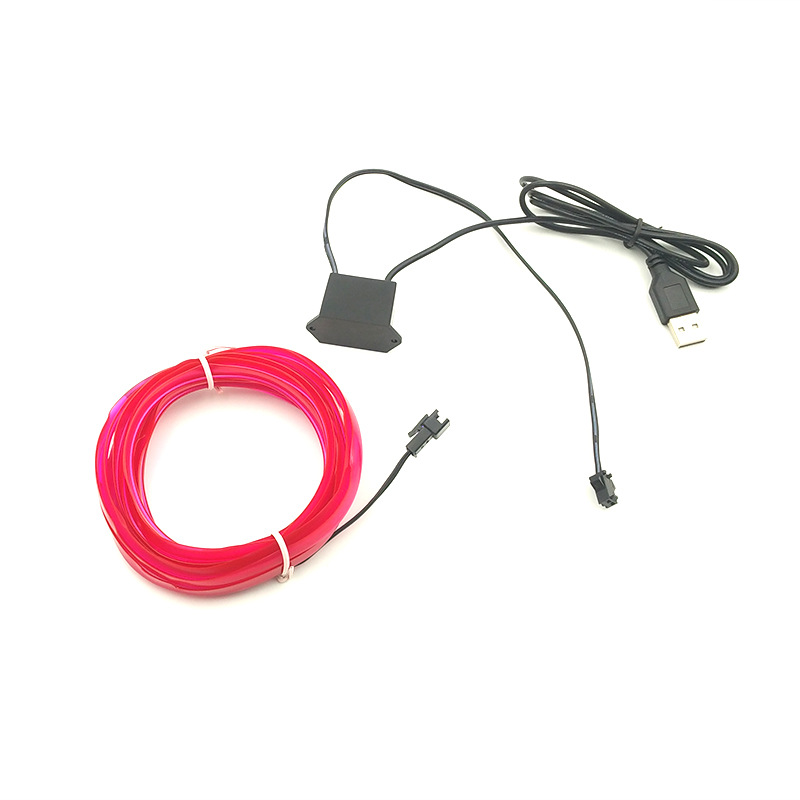 5 Interfaz VUSB 2,3mm de un solo lado traje de Luz Fría ropa luminosa DIY forma luminosa línea de luz lateral de la correa