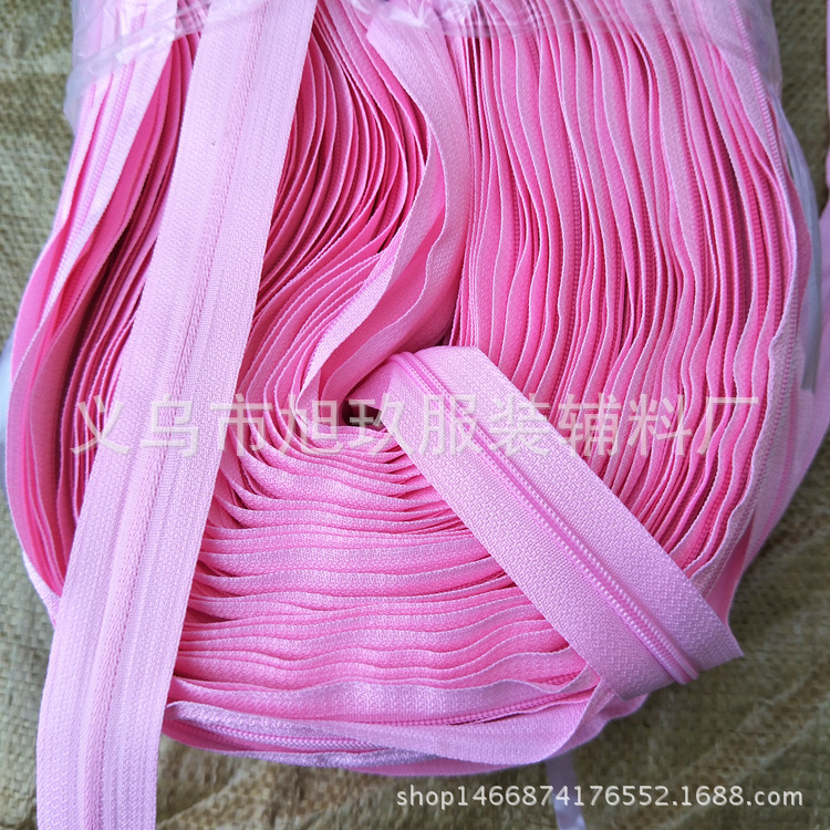 Ready-Made No. 3 Pink Nylon Zipper 4.2 Plain Nylon Coded Pillow Laundry Bag Zipper