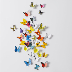 3D Simulated Butterfly Wall Sticker with Double-Sided Tape for Bedroom and Living Room, Plastic Butterfly