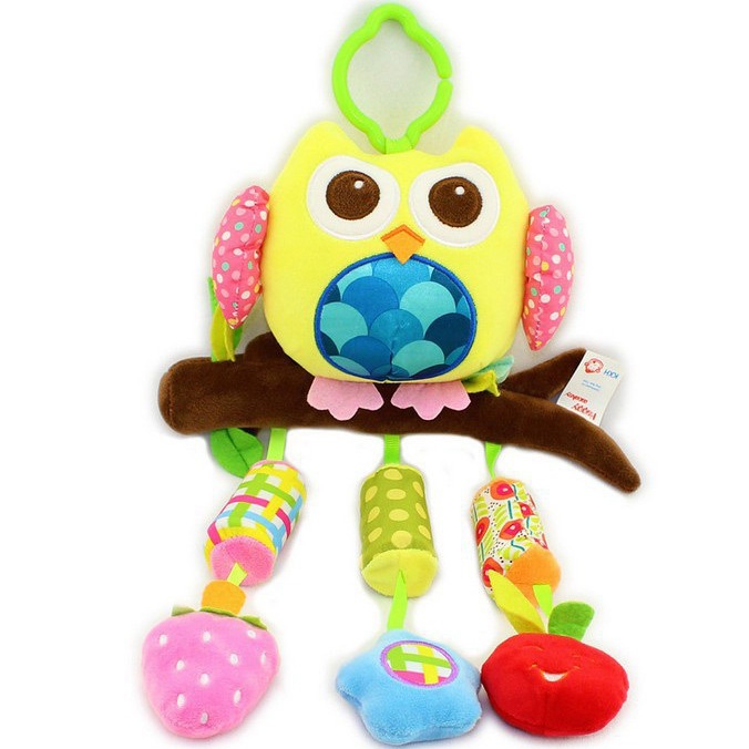 Sonajero de cama para bebé 0-1 año, de felpa, educativo, colgante para asiento de coche o cochecito, juguete calmante, entrega individual