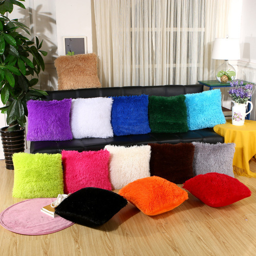 Hot-selling, high-quality long-pile solid-color sea lion plush pillow—cute bedside cushion, soft cushion for bed use.