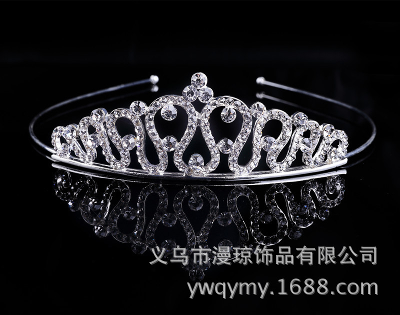 Nueva diadema rhinestone aleación diadema perla tocado nupcial accesorios para el cabello de los niños corona horquilla al por mayor